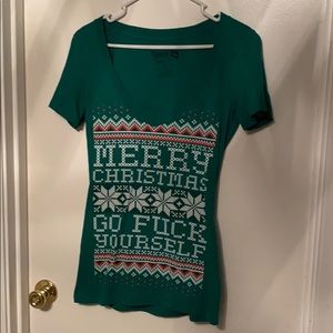 To the point Christmas vneck T-shirt